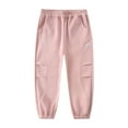 thumbnail image 2 of uublik Girls Sweatpants 5-18 Years High Waist Kids Sweats Trousers with Pockets Pink, 2 of 4