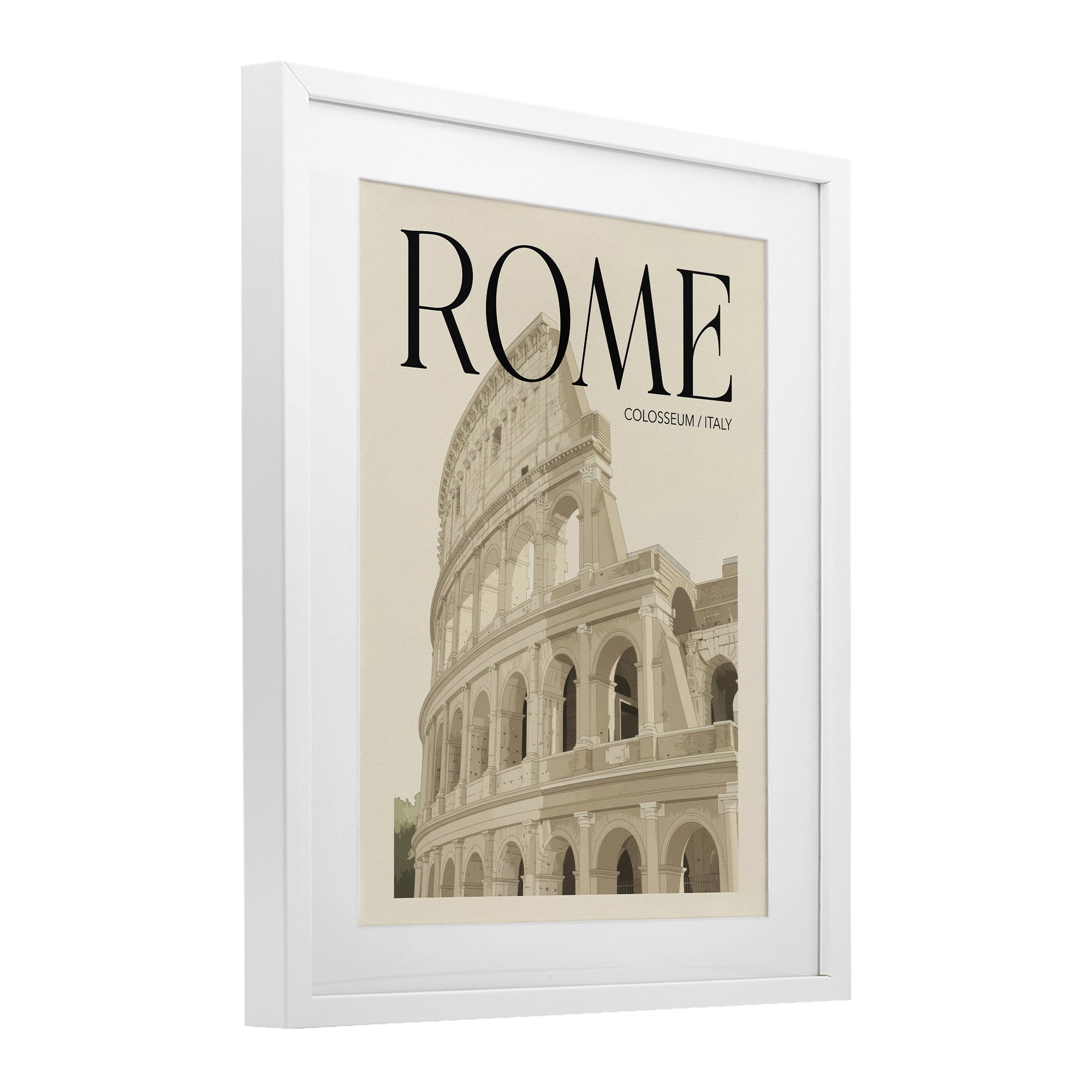 Stupell Industries Vintage Rome Colosseum White Framed Print Under Glass, design by Andreas Magnusson