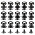 thumbnail image 1 of Unique Bargains 10mm Ball Head Stud Rivets Screw Back, 15Pack Round Head Button Nipple Rivet, Metallic Black, 1 of 7