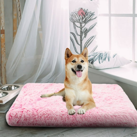 AZXY 30"X 20"X3" Dog Beds for Large Dogs,Cat Bed,Medium Dog Beds On Sale,Indestructible Washable Chew Proof Comfort Dog Bed Small Crate Pink