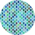 thumbnail image 1 of Ahgly Company Indoor Round Patterned Blue Ivy Blue Area Rugs, 5' Round, 1 of 6