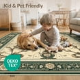 thumbnail image 4 of ODIKA 8'x10' Washable Area Rug Vintage Engraved Funky Currency Note Bold Border Collage Motif for Living Room, Under Sectional, Family , Durable, Non-Slip, 4 of 7