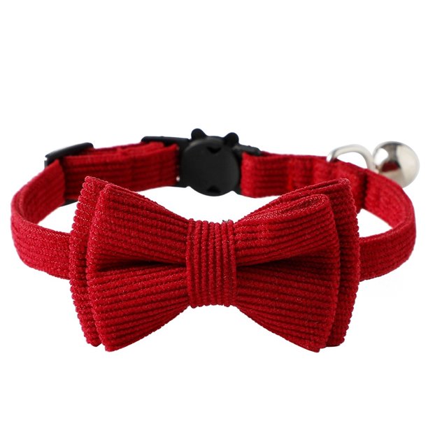 Collar de gato personalizado con lindo moño y cascabel, collar ajustable para perros pequeños, mascotas, 1,0 x 28 cmS 1,0 x 28 cmEstilo: Estilo 2;