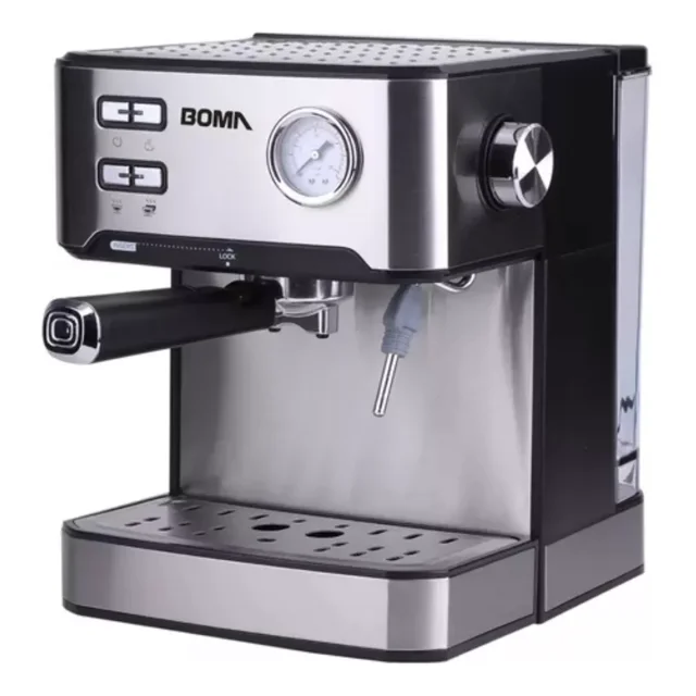 Cafetera Boma 1.6L sirve 2 tazas al mismo tiempo, bomba de alta presión, válvula de seguridad, boquilla de espuma BM-6836