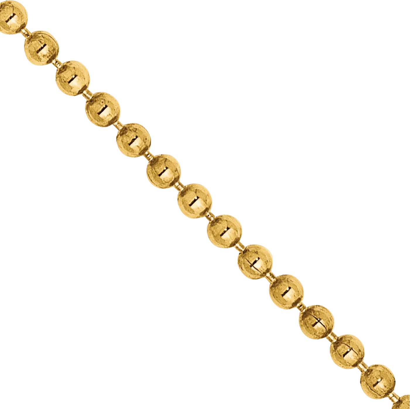 14K Solid Yellow Gold 1.2mm Beaded Ball Chain Necklace