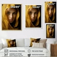 thumbnail image 4 of Designart "Portrait Of Grace In Gold" Fashion Woman Floater Framed Wall Art Living Room, 4 of 5