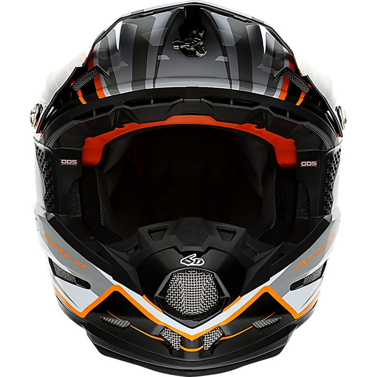 6D ATR-2 Phase MX Offroad Helmet White/Orange MD - Walmart.com