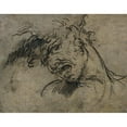 thumbnail image 3 of Benjamin West 14x12 Black Modern Framed Museum Art Print Titled - Head of a Screaming Man (Recto) (1792), 3 of 5