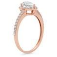 thumbnail image 5 of 0.755 ct Pear Cut Simulated Diamond Halo 14K Rose Gold Womens Engagement Ring, 5 of 6
