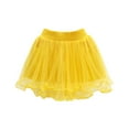 thumbnail image 1 of TSADFHJI Robe Smockée pour Fille Tout-Petit Printemps Jupe pour Enfants Jupe en Maille pour Filles Perles Clouées Jupe pour Enfants Base Pengpeng Jupe 11-12 Ans Jaune, 1 of 3