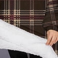 thumbnail image 3 of Oversized Wearable Blanket Hoodie,Brown Beige Checkerboard Checkered Pattern Sherpa Blanket Hoodie with Super Pockets,Super Warm Fuzzy Pullover for Women & Men, 3 of 6