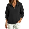 thumbnail image 2 of BovemsiOversized Sweatshirt for Women Right Shoulder Loose Zipper Pullover Design Trending Womens Clothes M Black, 2 of 4