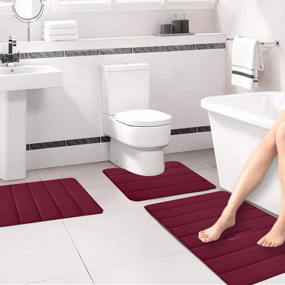 Meitianfacai Luxury 3 Piece Bathroom Mats, Bath Rugs - Super Soft Absorbent, Memory Foam, Durable Non-Slip , Machine Washable, Bathroom Floor Home Decor
