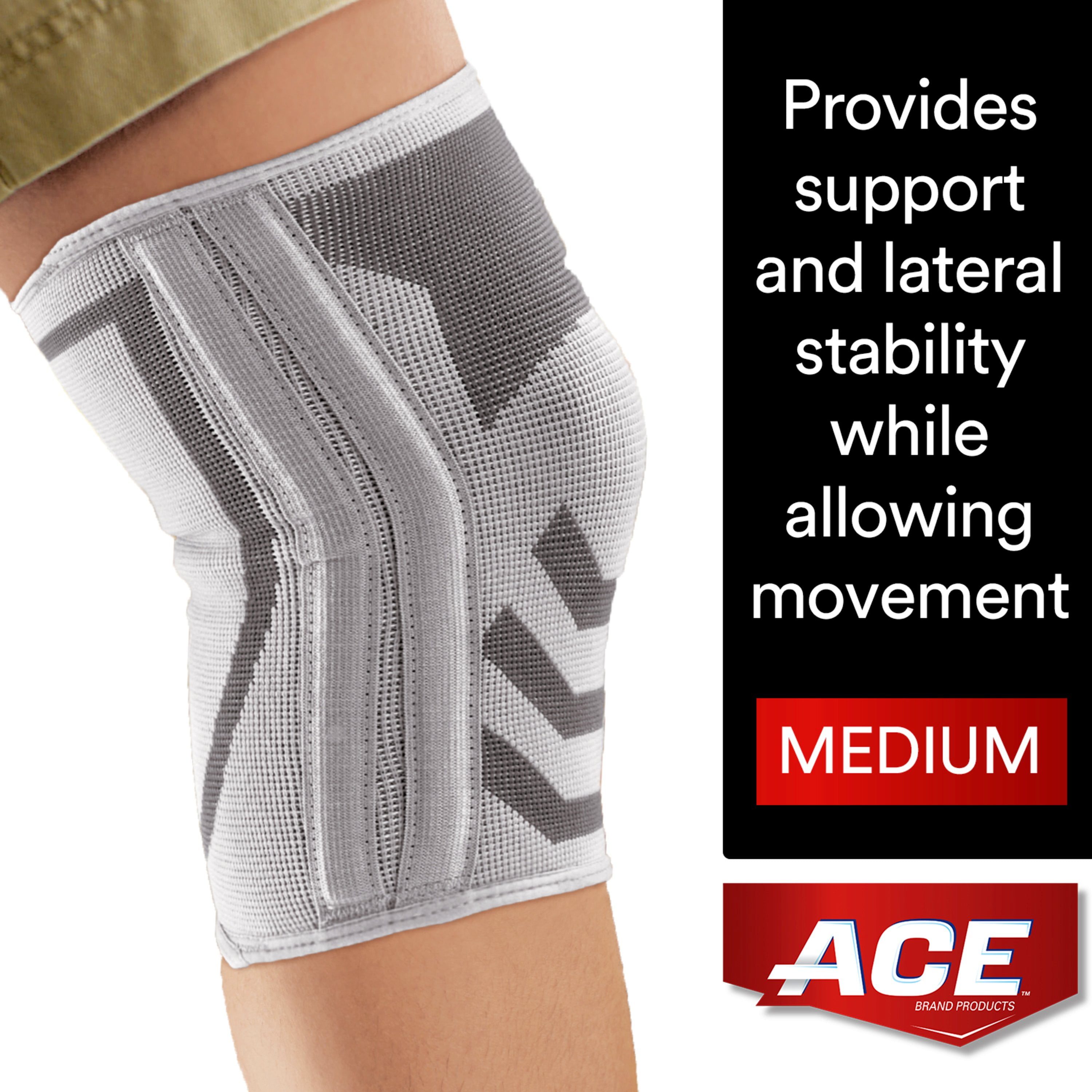 ACE Brand Knitted Knee Brace w/ Side Stabilizers, Medium - Walmart.com