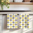 thumbnail image 7 of Yellow Grey Plaid Kitchen Towels Set of 3, Modern Geometric Minimalist Checkered Absorbent Dish Towels for Kitchen, Microfiber Hand Towel, Quick Drying Tea Towel for Cleaning Decorative Dishcloths, 7 of 7
