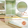 thumbnail image 5 of 44-48" W x 74" H Frameless Double Sliding Shower Door, 5/16" Tempered Glass, Brushed Gold, 5 of 9