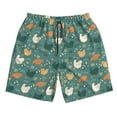 thumbnail image 3 of Uemuo Flowe Rooster Pattern Men's Swim Trunks Hawaiian Beach Bathing Suit Swimsuits Beach Quick-Dry Shorts with Pockets-3X-Large, 3 of 9