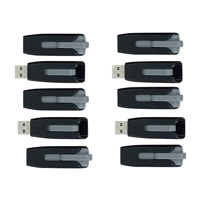 Verbatim Store n Go V3 32 Go USB 3.2 (Gen 1) Clé USB - 32 Go - USB 3.2 (Gen 1) - Gris - Garantie à Vie - Lot de 10 - Conforme TAA