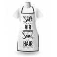 thumbnail image 3 of Saying Apron, Salt in the Air Salt in My Hair Summer Text with Doodled Beach Waves, Unisex Kitchen Bib with Adjustable Neck for Cooking Gardening, Adult Size, Black White, by Ambesonne, 3 of 4