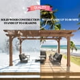 thumbnail image 5 of VEIKOUS 12'x10' Cedar Wood Pergola W/ Flat Roof and Ground Stakes for Outdoor Patio, Garden, Deck, Brown, 5 of 11