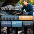 thumbnail image 6 of 8-in-1 Emergency Jump Starter & Tire Inflator – 4000A Peak for Gas/Diesel Engines, 150PSI Auto-Stop Air Compressor, LED Light + Power Bank | All-Climate (-40°F) Roadside Savior, 6 of 13