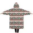 thumbnail image 2 of Oversized Wearable Blanket Hoodie,Multicolor Christmas Tree Pattern Sherpa Blanket Hoodie with Super Pockets,Super Warm Fuzzy Pullover for Women & Men, 2 of 6