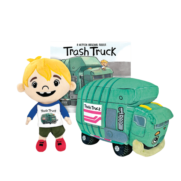 Trash Truck 11" Plush & Hank 9" Plush & Board Book Set
