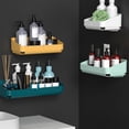 thumbnail image 3 of Vogacara Soporte de baño montado en la pared, estante de almacenamiento para el baño del hogar, artículos de tocador impermeables sin perforaciones, Bolsas de maquillaje Vogacara CE014404-00, 3 of 6