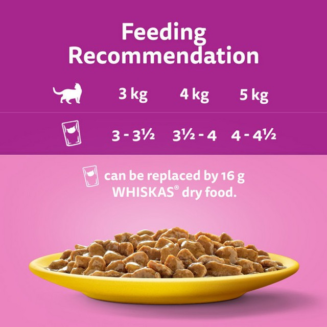 WHISKAS 7+ Cat Pouches Poultry Feasts in Gravy Cat Food 12x85g