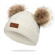thumbnail image 1 of Gorro para niño pequeño, gorro de punto con pompón doble de invierno de color, 1 of 5