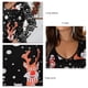thumbnail image 5 of Camiseta navideña de manga larga con estampado colorido, holgada, informal, con cuello en V, camisa navideña para mujer para regalo navideño, negro L, 5 of 6