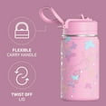 thumbnail image 3 of Hydrapeak Mini 14oz Fun Sticker Print Water Bottle with Straw Lid, Stainless Steel Double Wall Insulated Water Bottle, Leak-Proof and Spill-Proof Water Bottle, Butterfly Allover-Bubblegum, 3 of 6