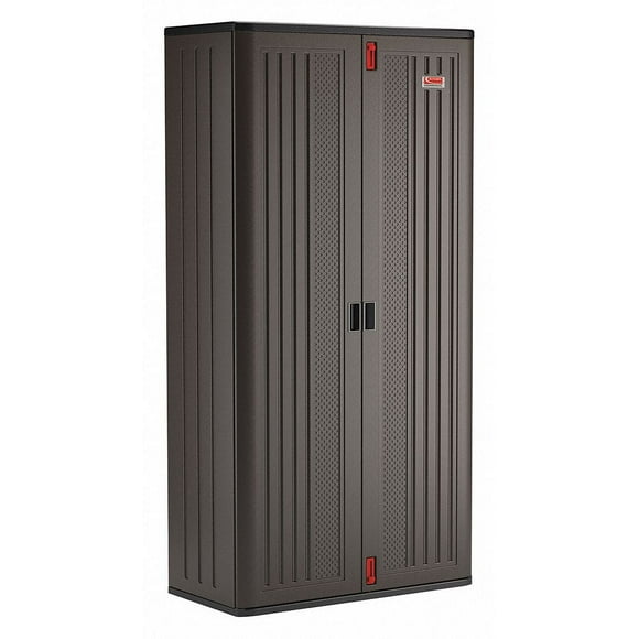 Suncast 80-inch x 40-inch 4-Shelf Storage Cabinet Locker, Black, Resin, Garage Cabinet