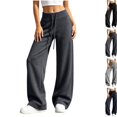 thumbnail image 2 of Womens Wide Leg Sweatpants Fall Y2K Low Rise Drawstring Baggy Sweatpants Athletic Joggers for Running,Yoga,Lounge Pants Dark Gray L, 2 of 6
