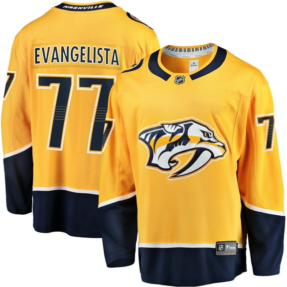 Men's Fanatics Luke Evangelista Gold Nashville Predators Premier Breakaway Player Jersey