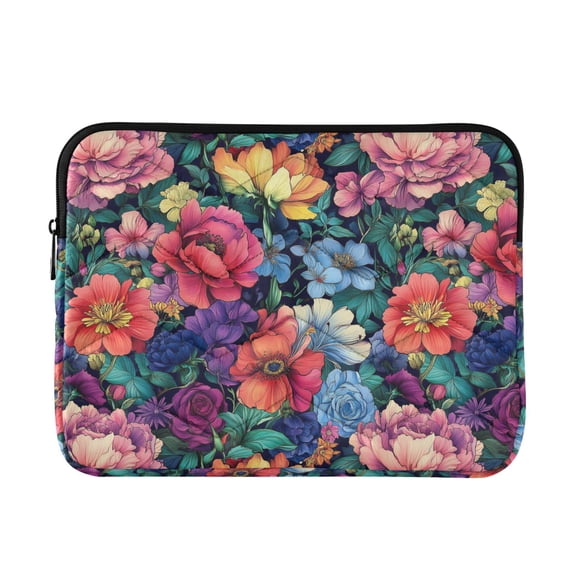 FORMRS 13-13.3 inch Laptop Sleeve Case Soft Carrying Quilted Computer Bag Cover, Ethereal Floral Harmony