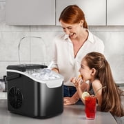 Havato Countertop Ice Maker, 9 Bullet Ice Cubes in 6 Mins, 26lbs/24H, w/ Scoop & Basket, Matte Black