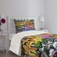 thumbnail image 5 of Ambesonne Urban Graffiti Quilted Bedspread Set 2 Pcs, Hip Hop Design, Twin Size, Multicolor, 5 of 6