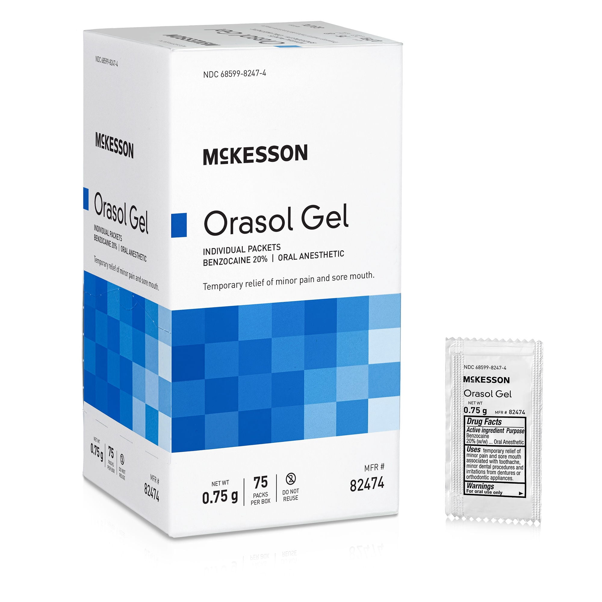 McKesson Peppermint Flavor Oral Pain Relief Benzocaine Oral Gel, 0.75 Gram