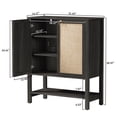 thumbnail image 3 of SICOTAS 31.5" Wide Rattan Shoe Cabinet with 2 Doors & Adjustable Shelves – Farmhouse Entryway Storage Organizer for Hallway Foyer Enterway Clearance, Black Oak, 3 of 7