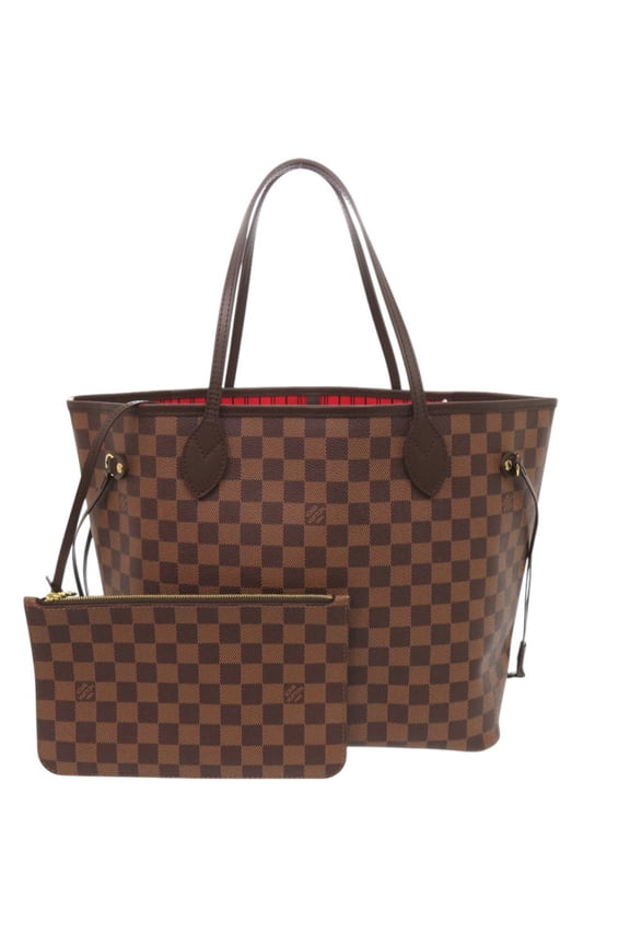 Pre-Owned Louis Vuitton Neverfull MM Handbag with Pouch, Damier Cerise, N41358, Tote Bag, LV...