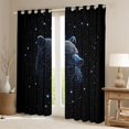 thumbnail image 3 of Feelyou Glitter Bear Teens Black Out Curtains, Psychedelic Stars Galaxy Curtains Pack of 2 (42x63 Each), Dreamy Jungle Animal Bedroom Curtains, Black Out Curtains Decor, 3 of 7