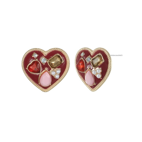 Way to Celebrate Valentine's Day Heart Charm Earrings, 1 Pair
