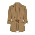 thumbnail image 5 of Women Suit Coat Turn-down Collar Long Sleeve Pockets Suit Jacket Solid Color Open Front Office Lady Business Outwear, 5 of 8