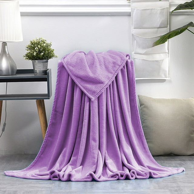 HIGERH Solid Color Flannel Blanket | Velvet Conditioning Sofa Cover & Bed Blanket | 59.05X39.37 Inches | Polyester Material In Coffee, Dark Gray, White
