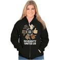 thumbnail image 3 of Diversity Unites Us Social Justice Unisex Fleece Graphic Zip Up Hoodie Brisco Brands 2X, 3 of 5