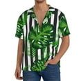 thumbnail image 3 of Easygdp Palm Greenery Men's Casual Short-sleeved Shirt with Pocket and Button Suitable for Beach Vacation Leisure - 3X-Large, 3 of 7