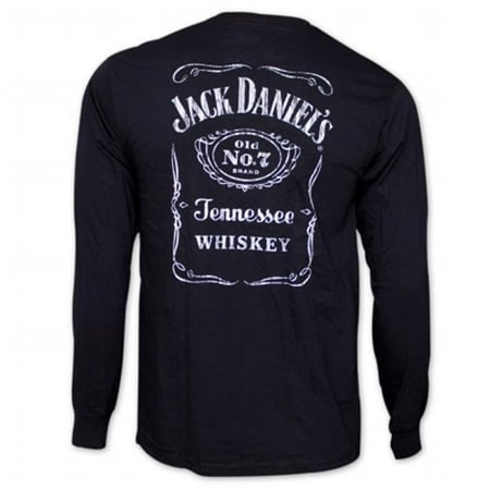 Jack Daniels 18953M Jack Daniels Classic Label Long Sleeve Black Graphic T-Shirt,