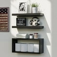 thumbnail image 1 of Juego de 3 estantes de pared RICHER HOUSE negros para baño y dormitorio, 1 of 7