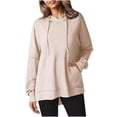 thumbnail image 3 of WEAIXIMIUNG Chandails en Molleton Tendance pour Femmes 2025 Mode Décontractée Couleur Unie Chandail à Capuchon Manches Longues, 3 of 5